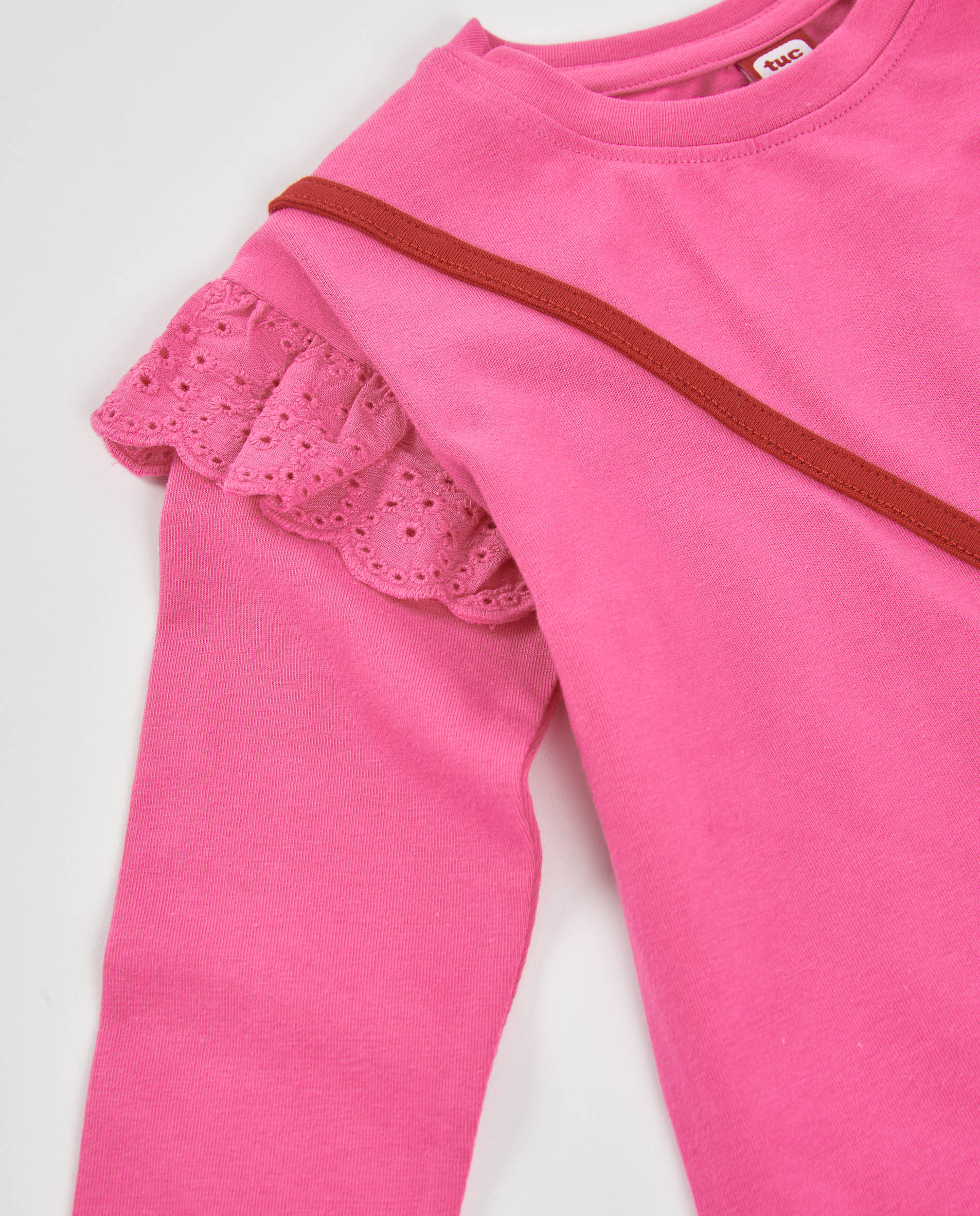 TucTuc Magliette Maglietta Bambina Rosa Volant Stampa