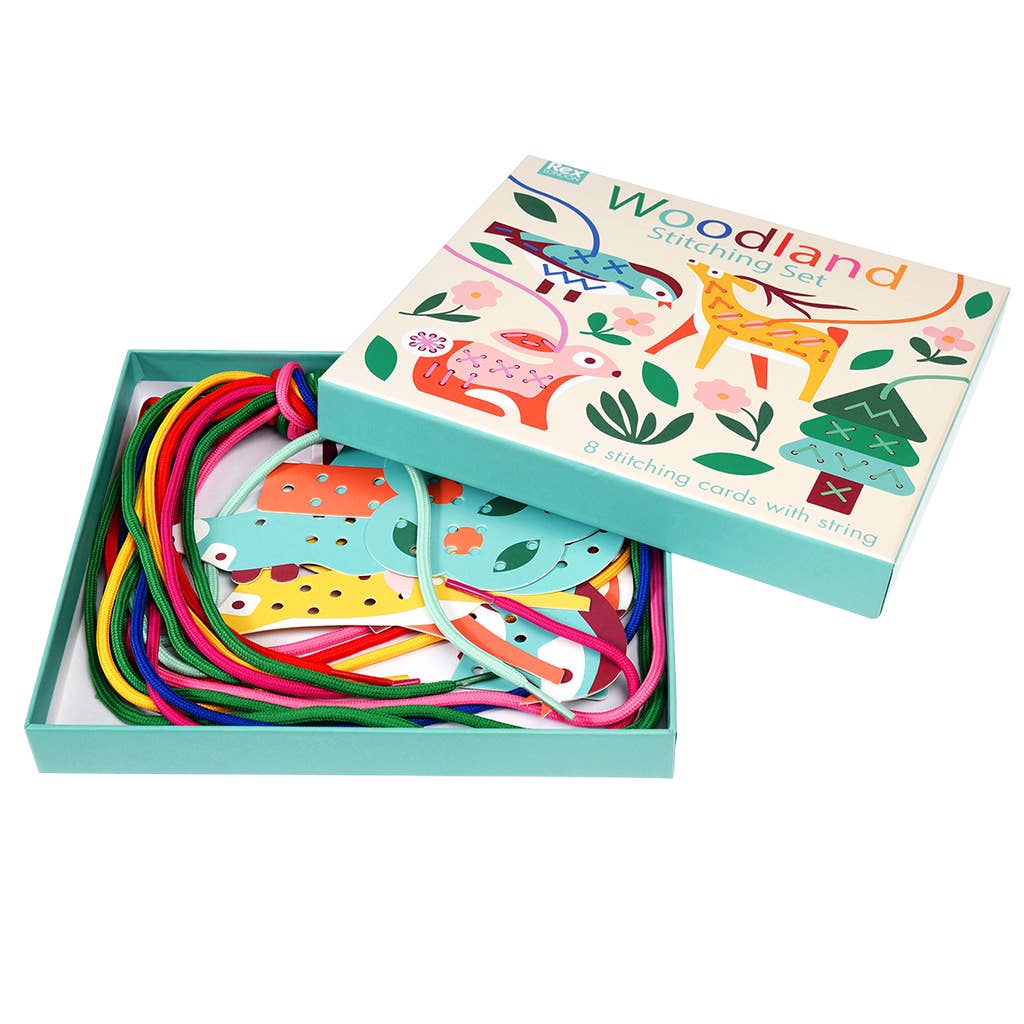 Rex London Woodland set cucito senza ago bambini 8 carte