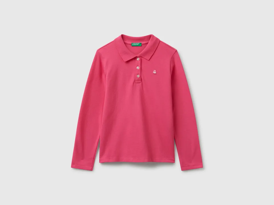 United Colors of Benetton Polos polo manica lunga cotone biologico