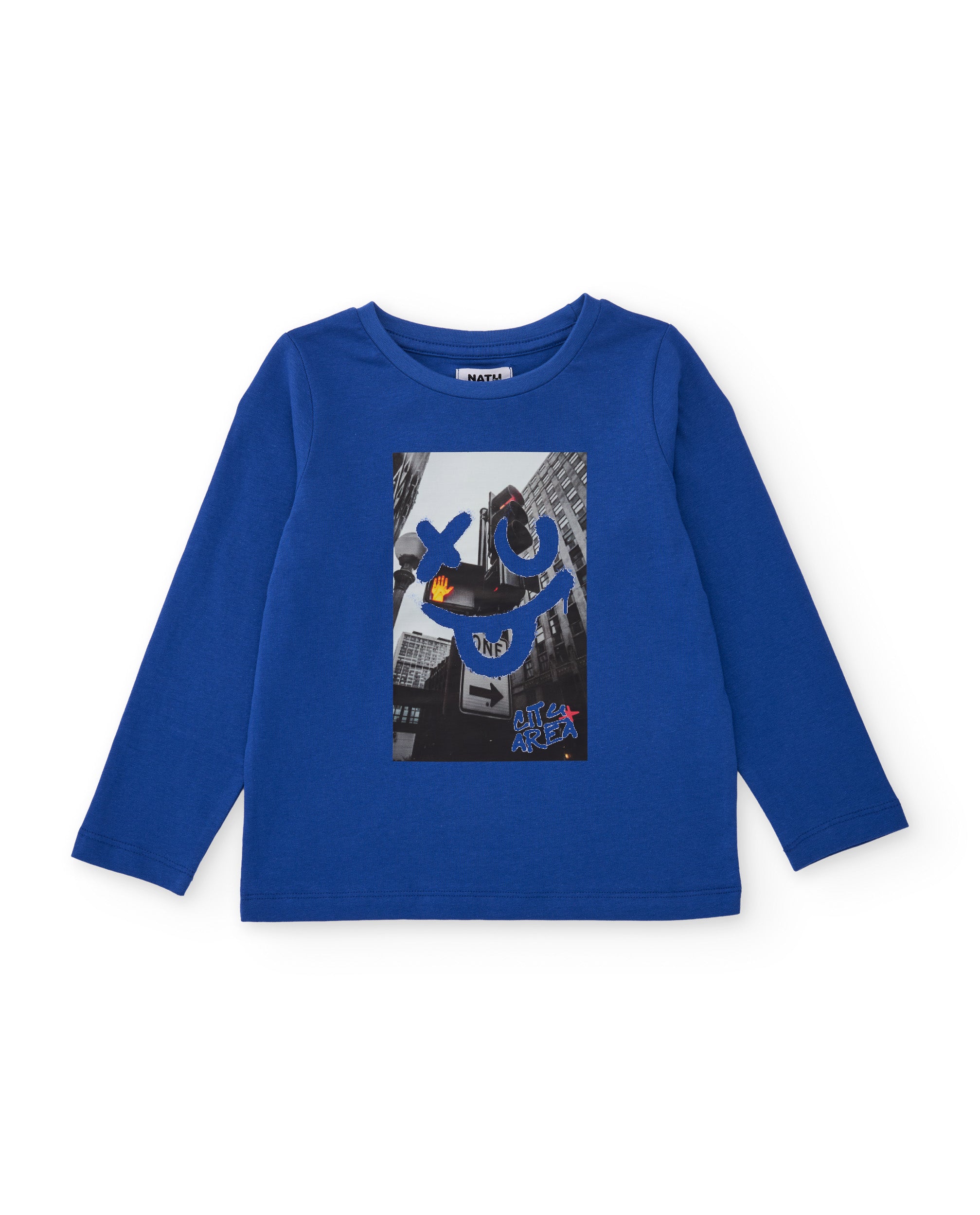 TucTuc Magliette maglia bambino blu stampa urbana