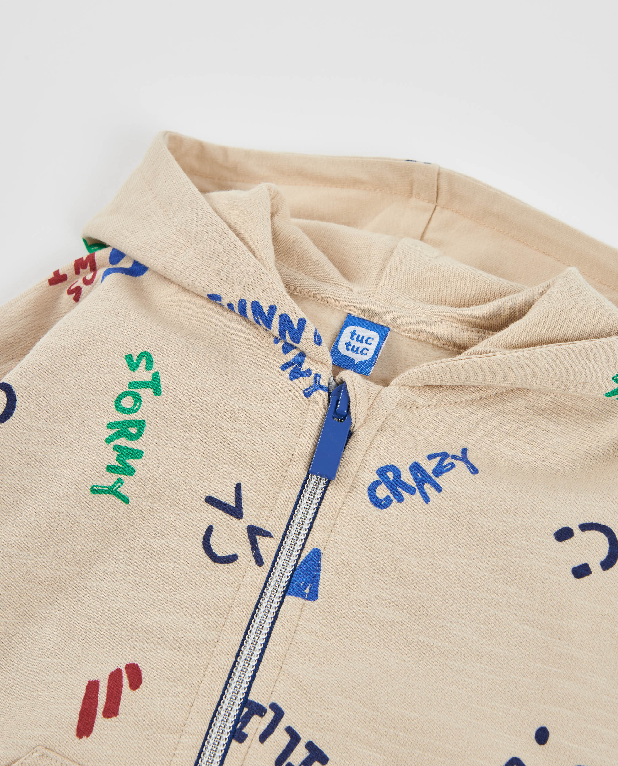 TucTuc Felpe giacca felpa bambino beige cappuccio zip