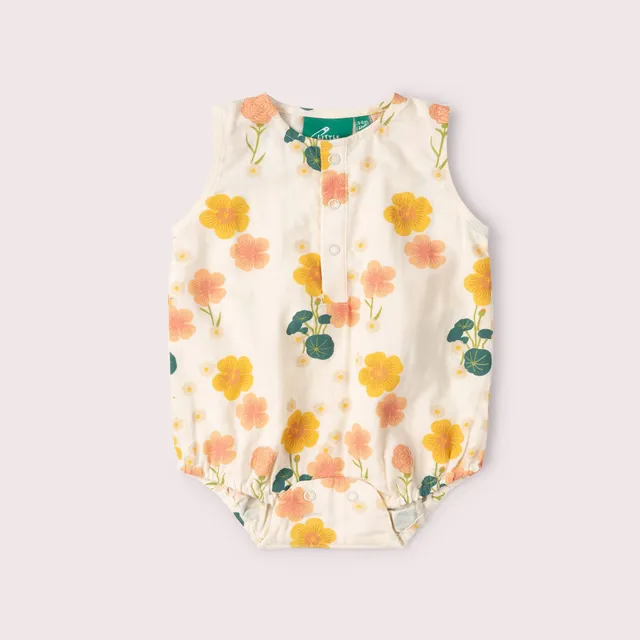 Little Green Radicals pagliaccetto flora neonato cotone bio