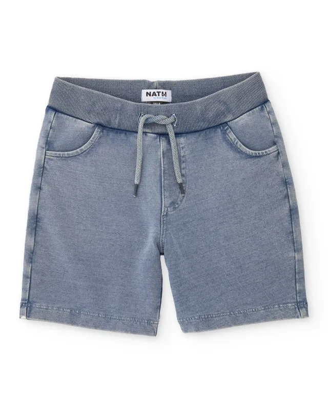 TucTuc Bermuda Bimbo Denim Jeans Elastico Effetto Lavato