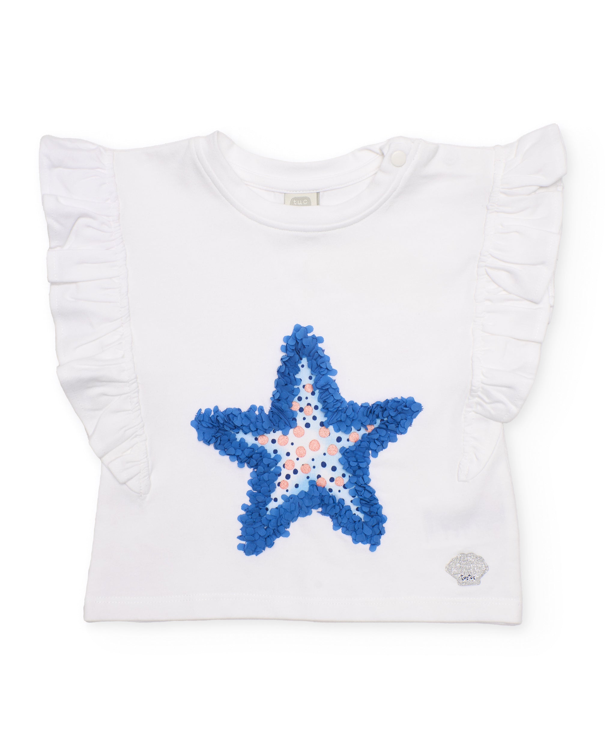 TucTuc Magliette T-shirt Bambina Maglia Bianca Stella 6M-10A