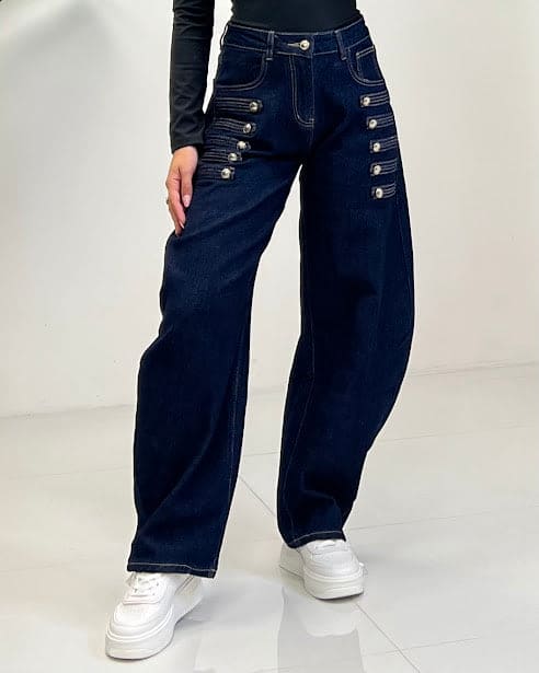 Sottosopra jefw055 jeans balloon jeans taglia S militare