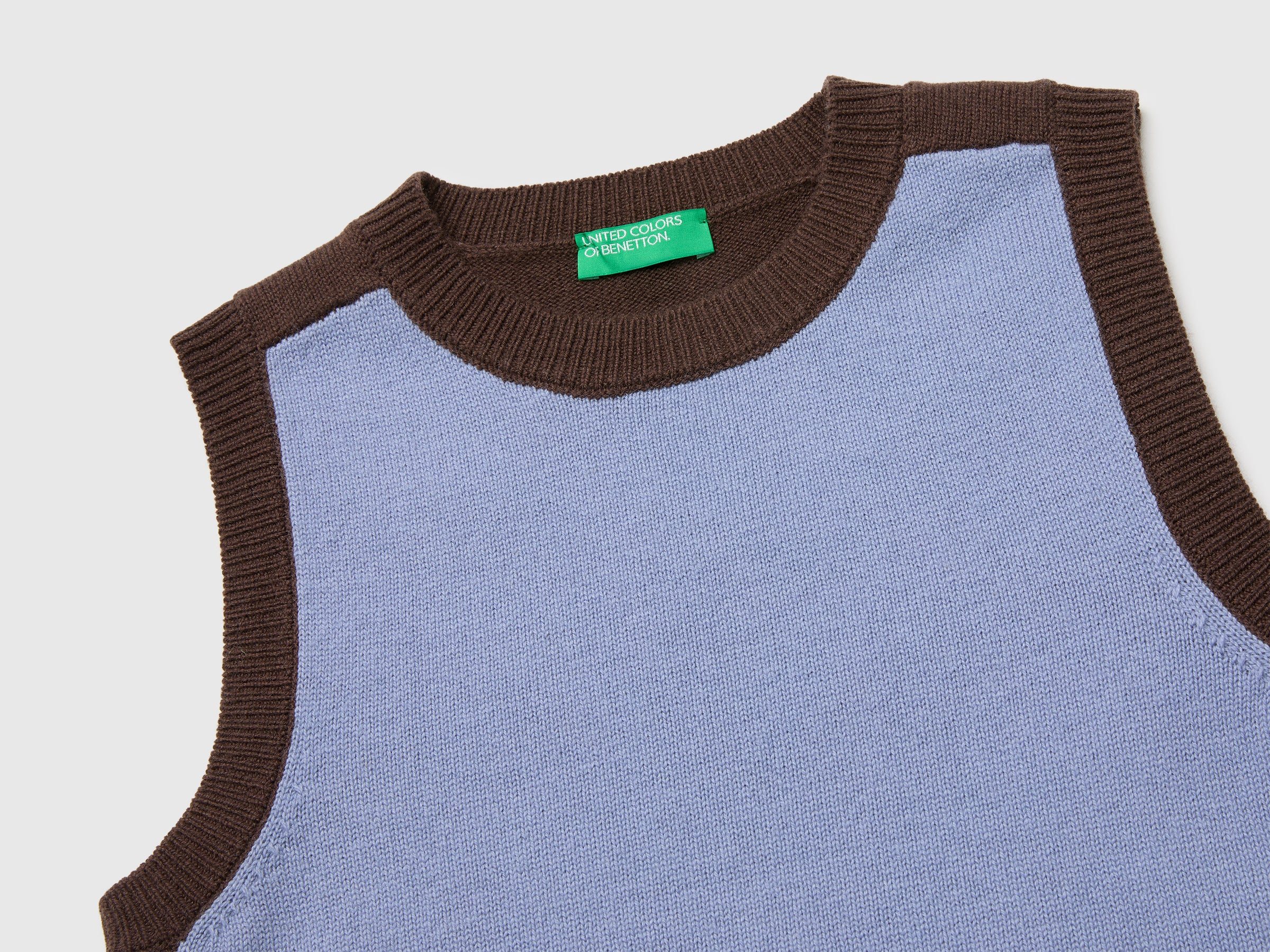 United Colors of Benetton Gilet Lana Color Block Girocollo L