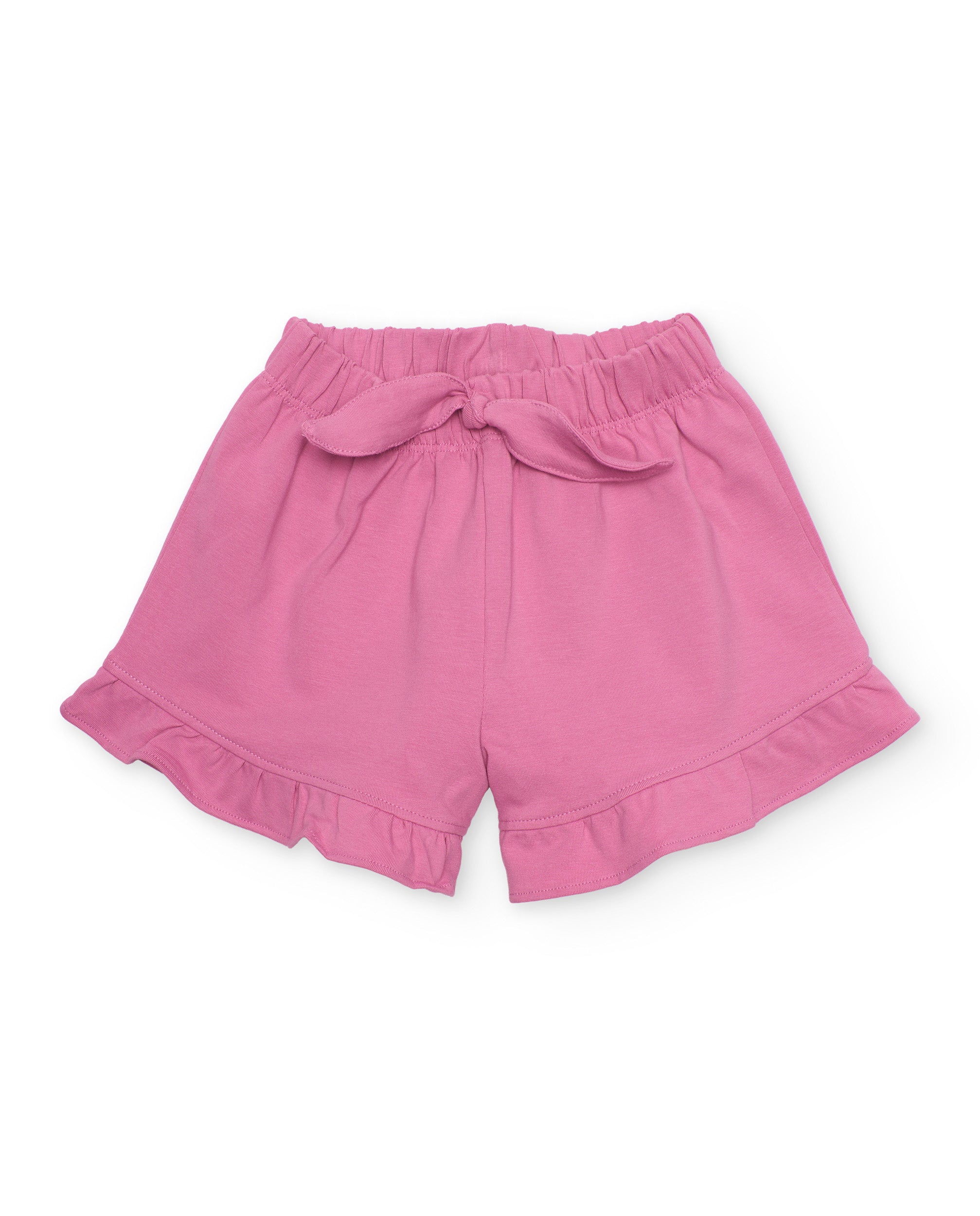 TucTuc Bermuda Short Maglia Bambina Rosa Volant Fiocco