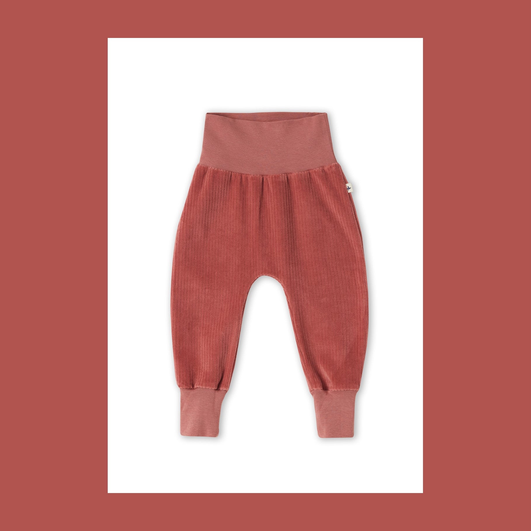 Leela pantaloni coste Baby Malva Scuro cotone bio