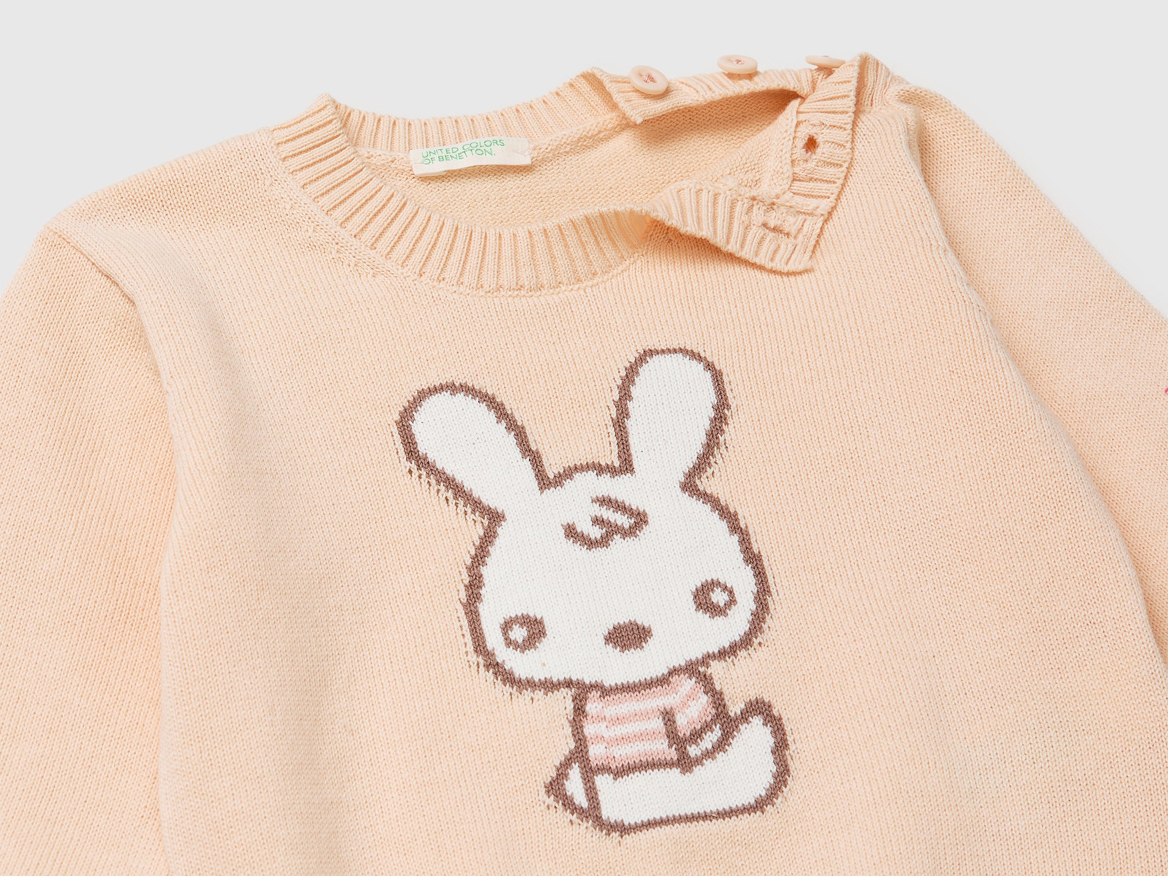 United Colors of Benetton Maglione coniglio neonato cotone bio