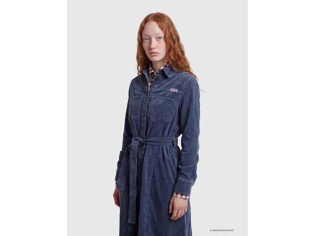 United Colors of Benetton Abito camicia velluto midi taglia M