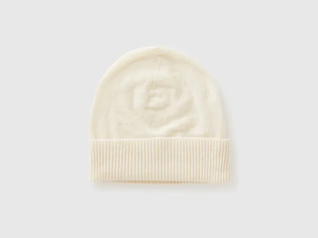 United Colors of Benetton Cappello lana merino crema OS