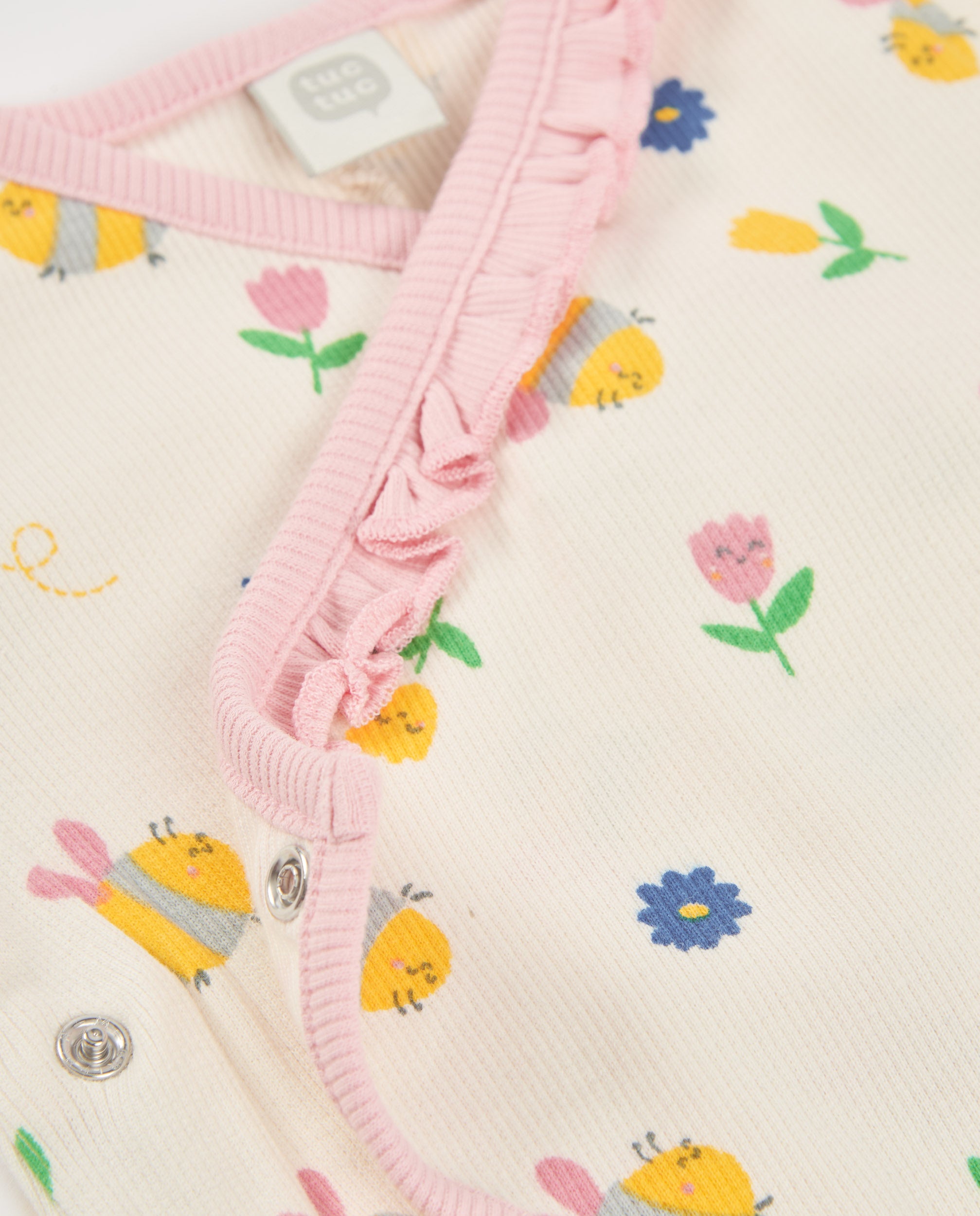 TucTuc Tutine pagliaccetto neonata beige stampa fiori