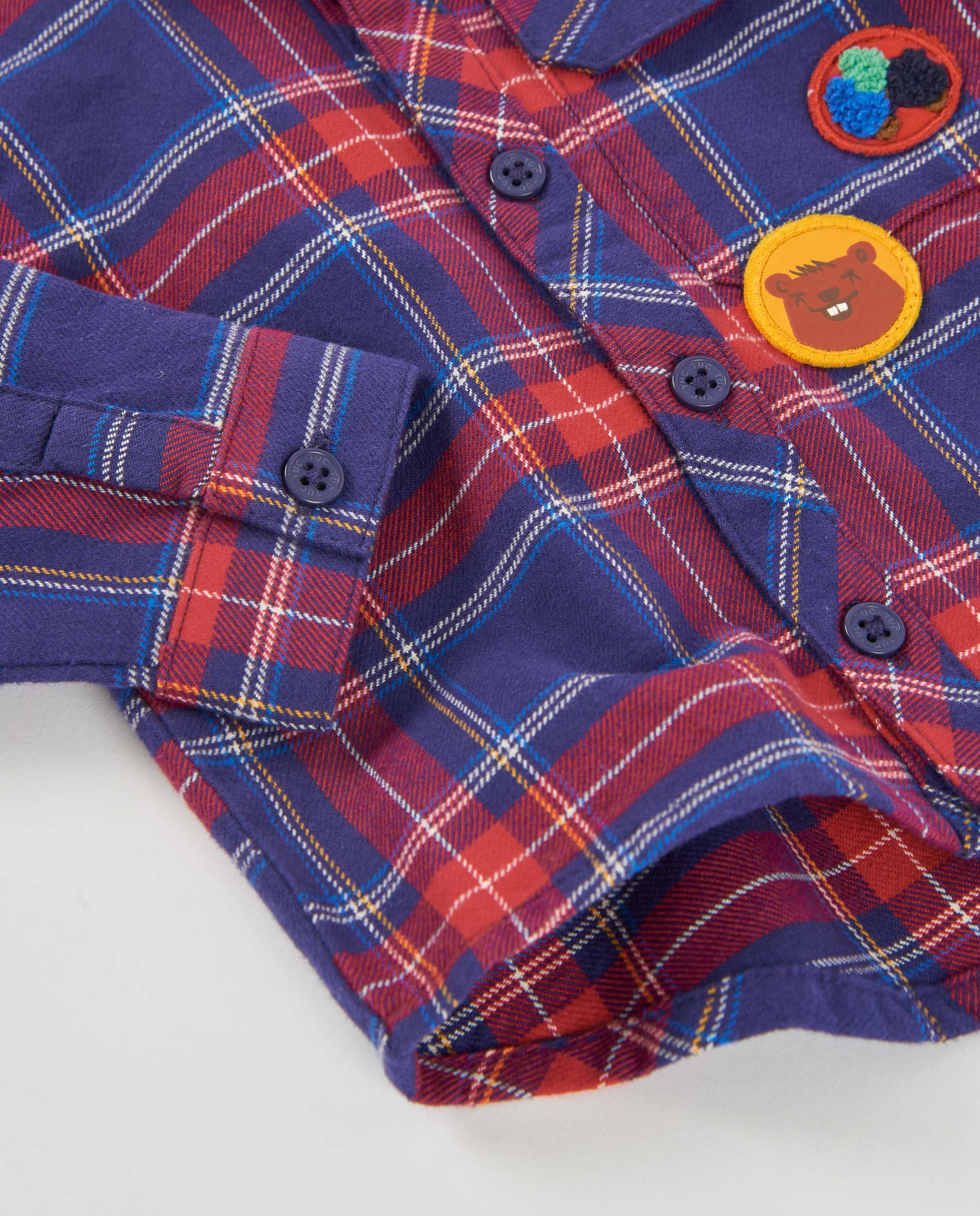 TucTuc Camicette Camicia Bambino Blu Quadri Toppe