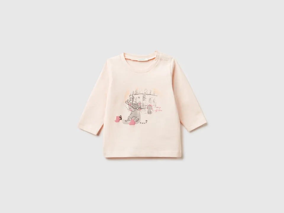 United Colors of Benetton Maglia Neonato Stampa Cotone Organico 50