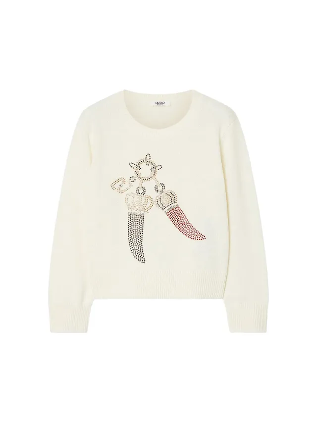 Liu Jo Maglia in Lana Jacquard con Strass Taglia L