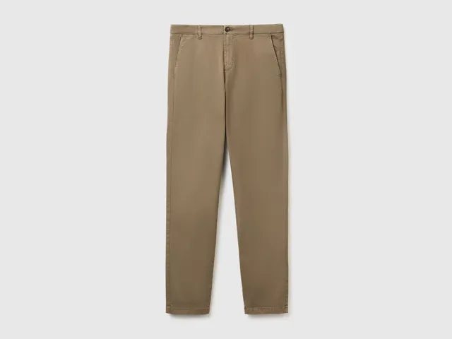United Colors of Benetton Slim-fit cotton chinos pantalone 48 cotone