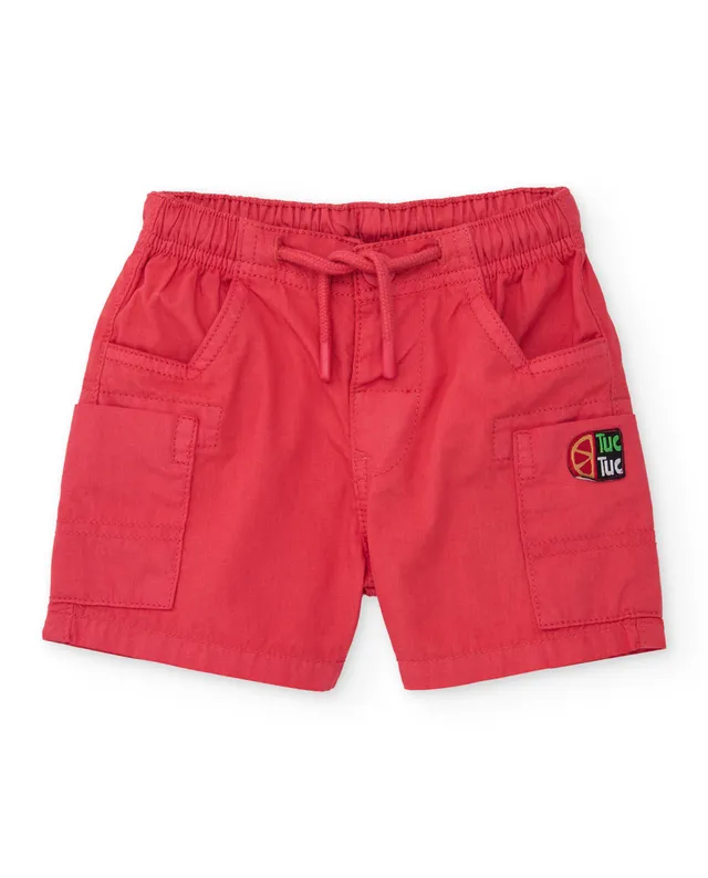 TucTuc Bermuda pantaloncini bimbo Rosso cargo tasche cotone