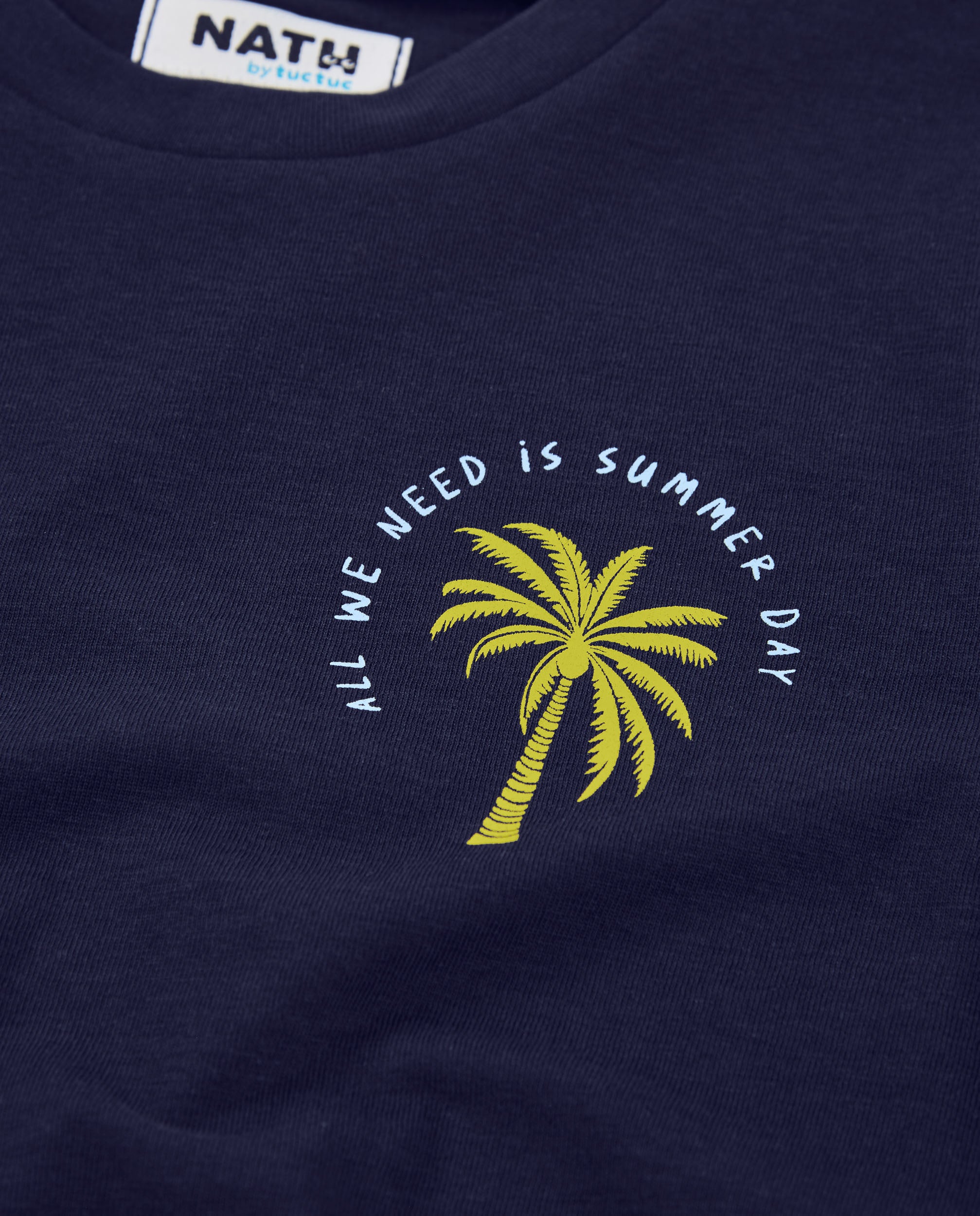 TucTuc Magliette T-Shirt Bambino Navy Palma Lime