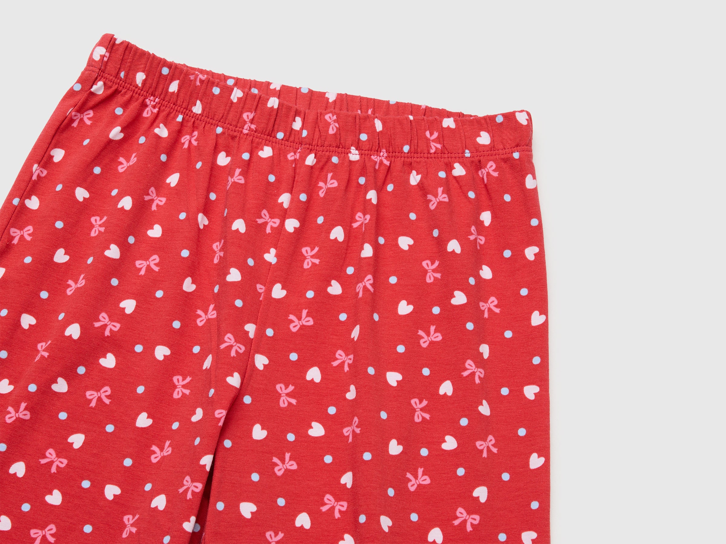 United Colors of Benetton pigiama cotone 7-8 anni rosso cuori aperto