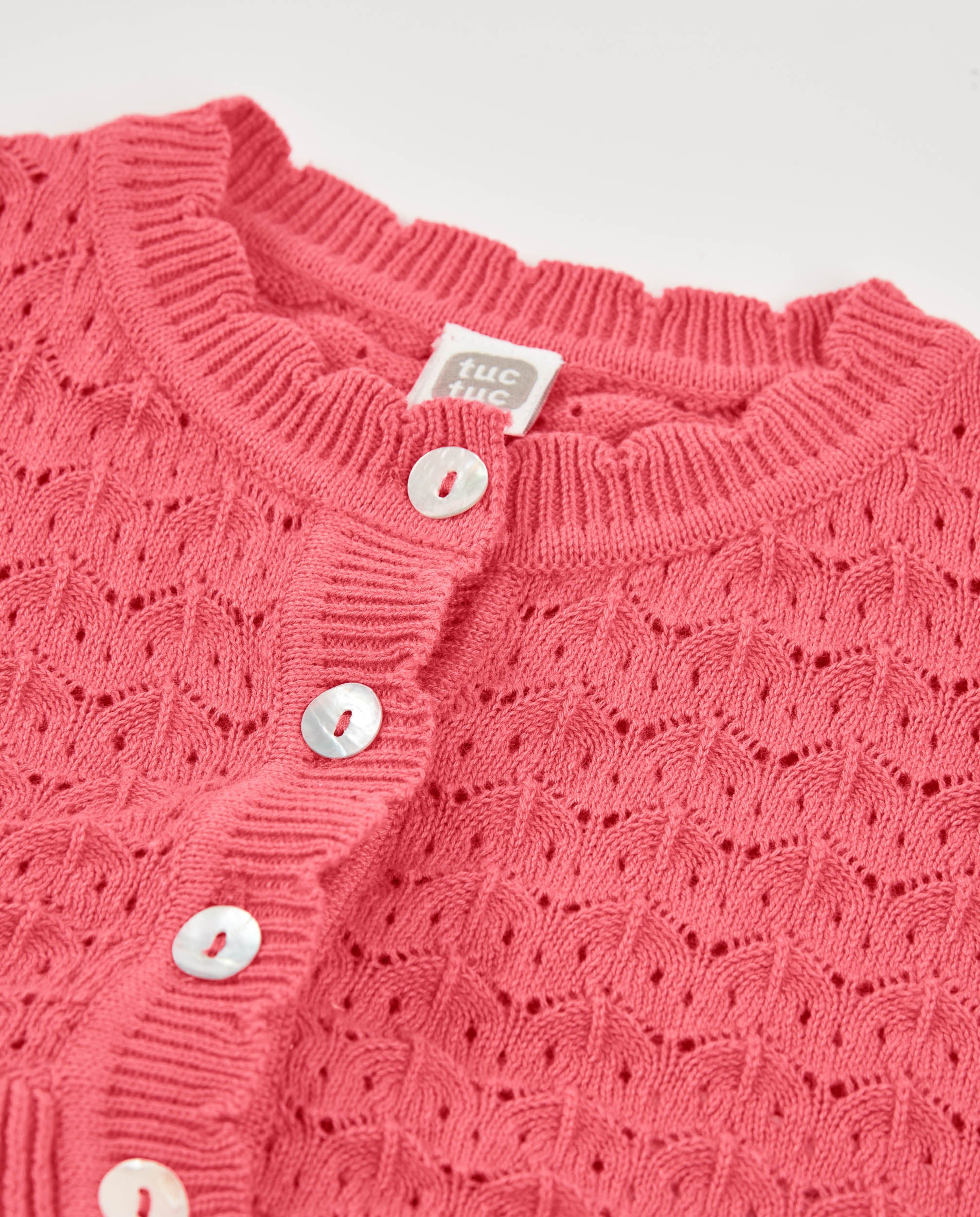 TucTuc Maglioni cardigan bambina rosa traforato
