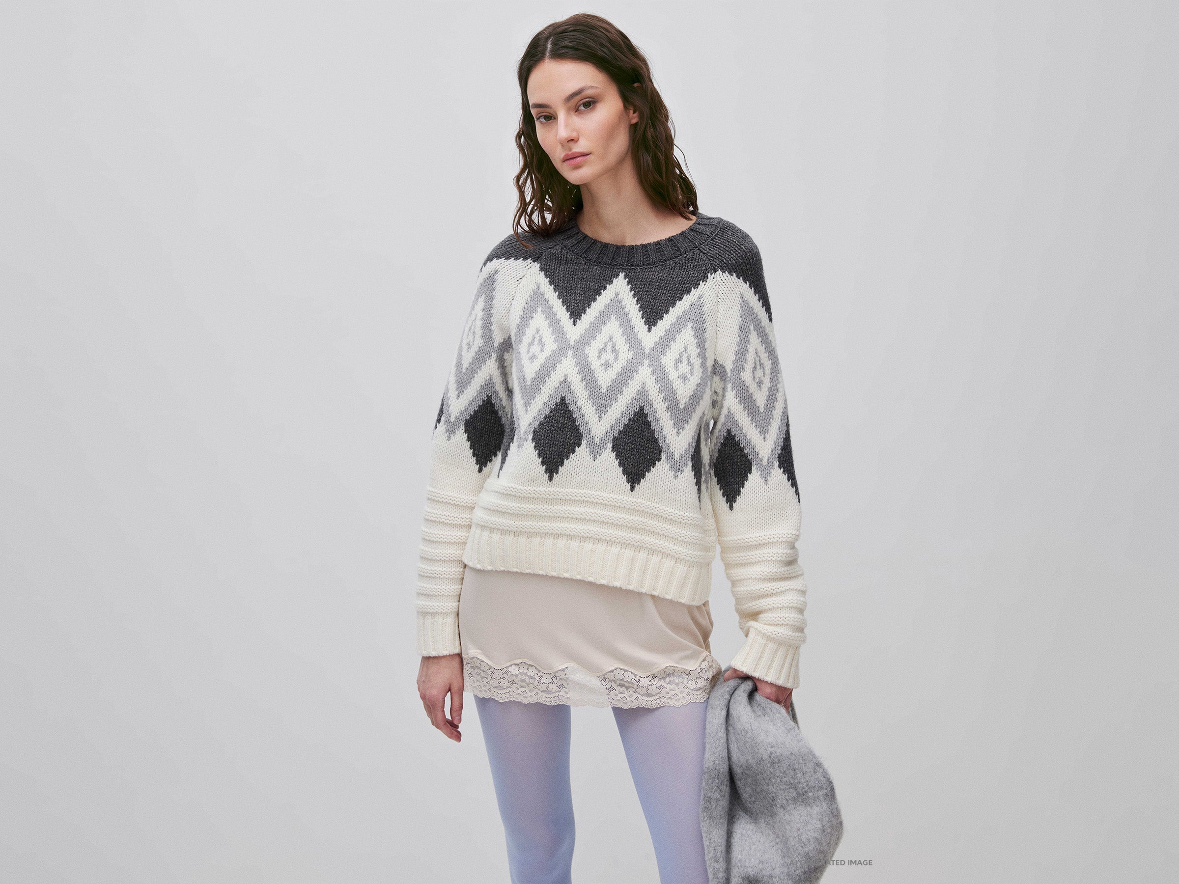 United Colors of Benetton Nordic maglione lana jacquard taglia M