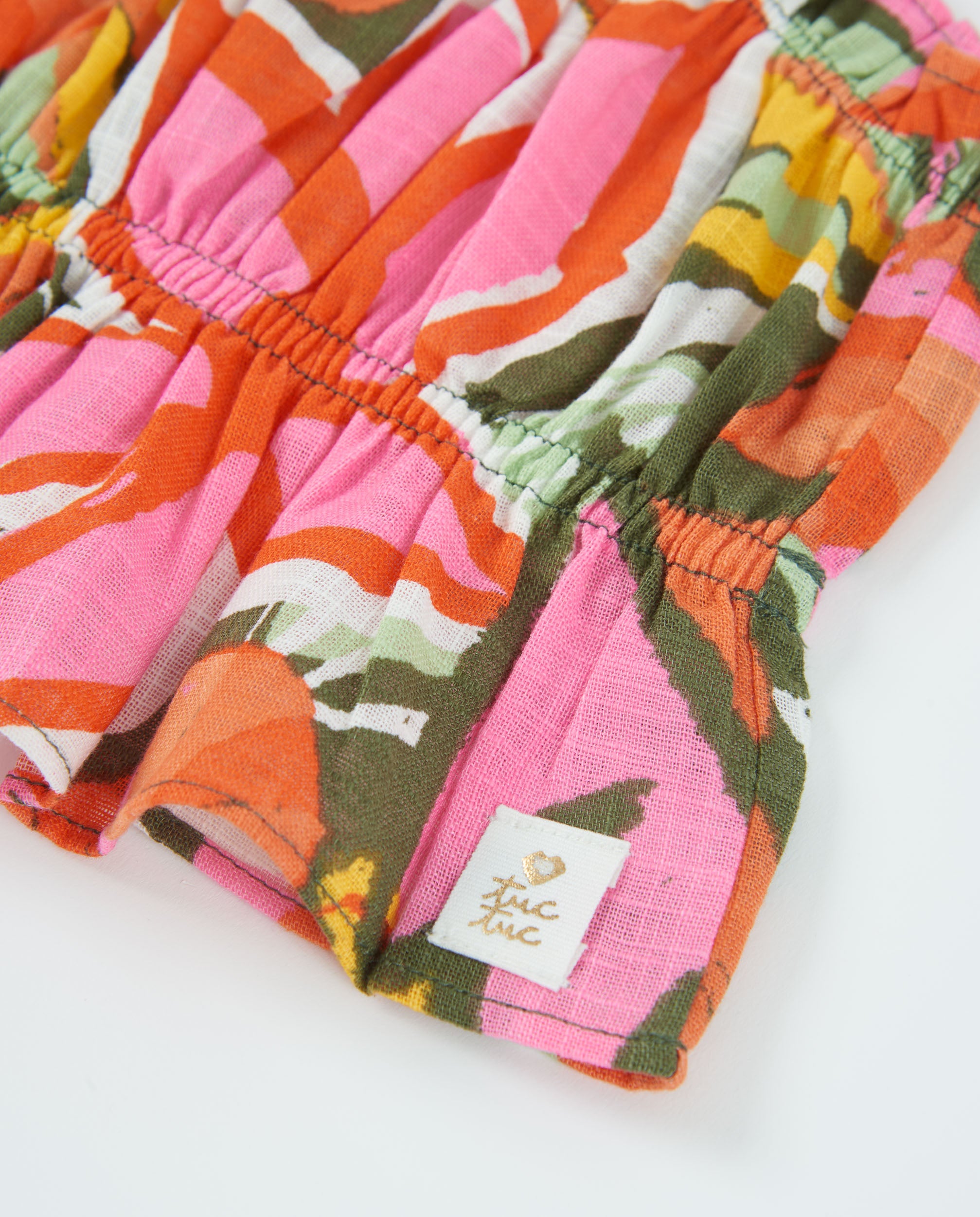 TucTuc Magliette Top Bambina Arancione Spalline Tropicale