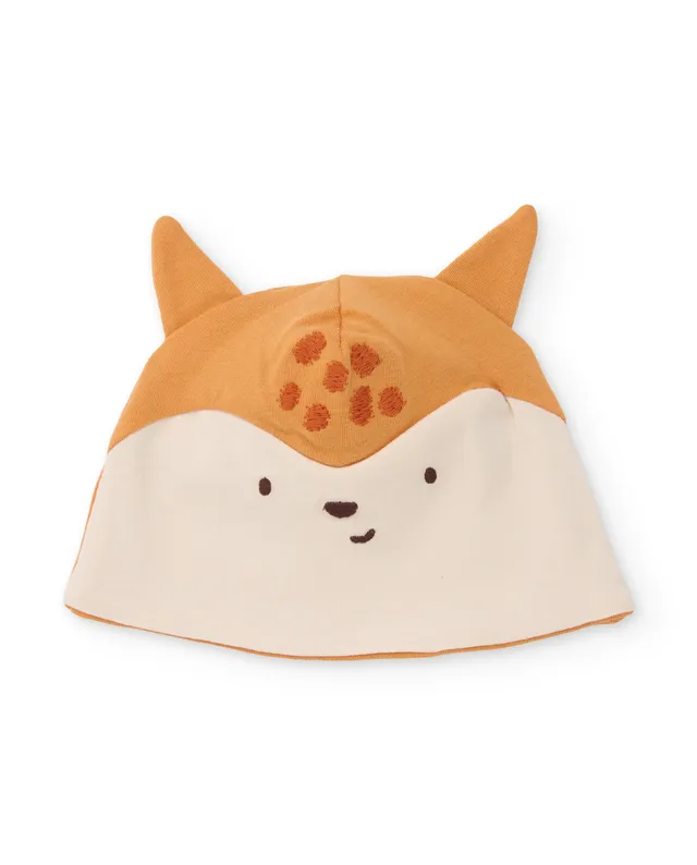 TucTuc Accessori Cappellino Neonato Cotone Camel Animalier