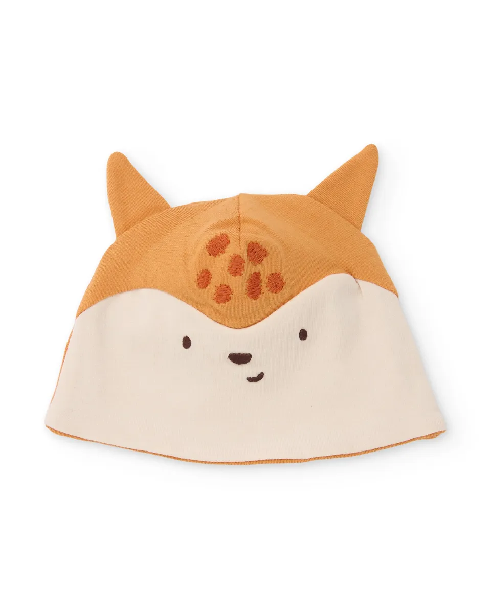 TucTuc Accessori Cappellino Neonato Cotone Camel Animalier