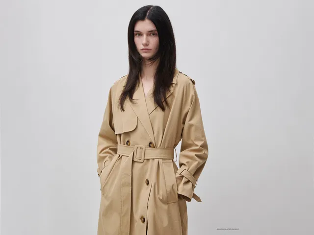 United Colors of Benetton Trench Doppiopetto con Cintura Taglia S Lungo