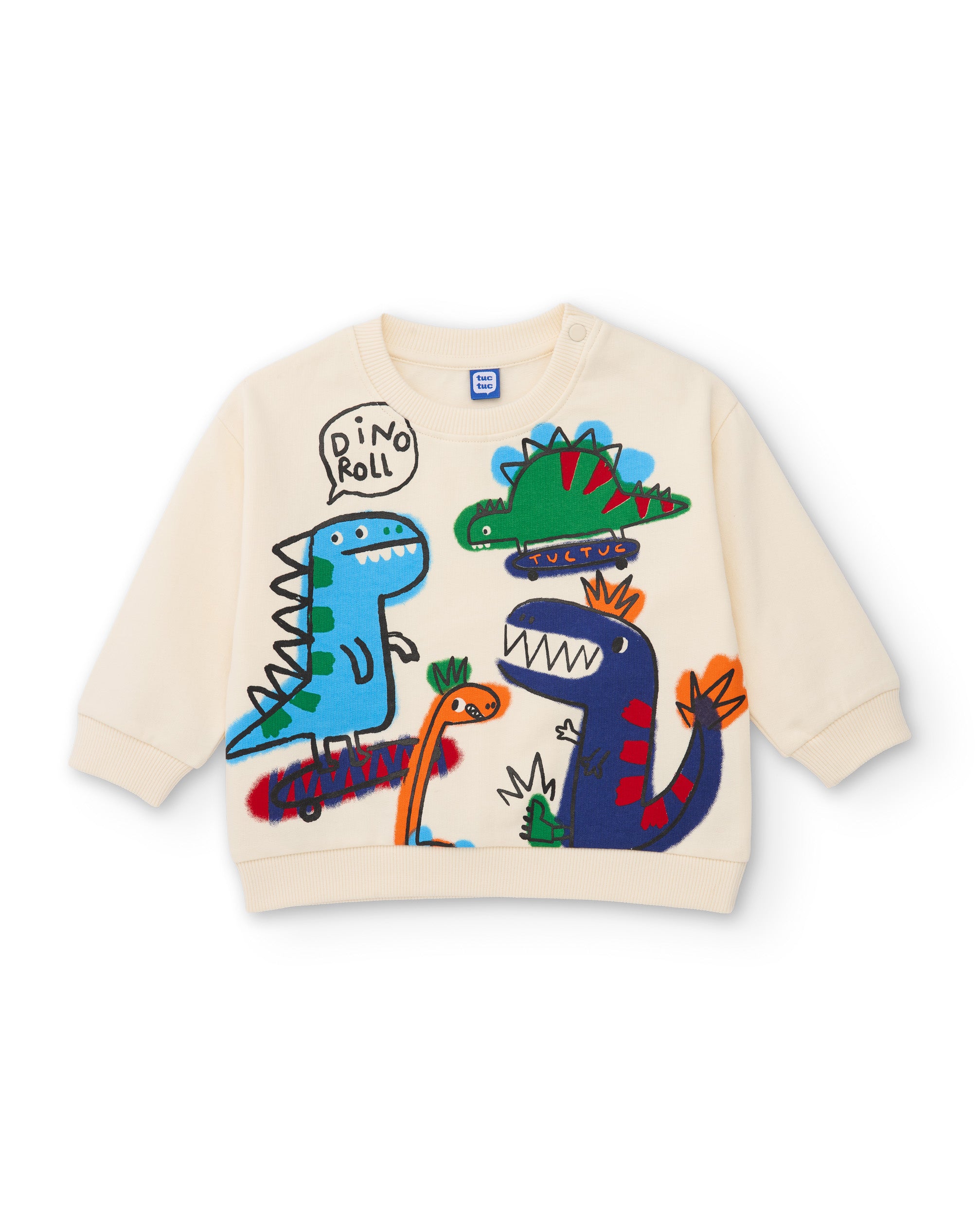 TucTuc Felpe felpa bambino crudo stampa dinosauri