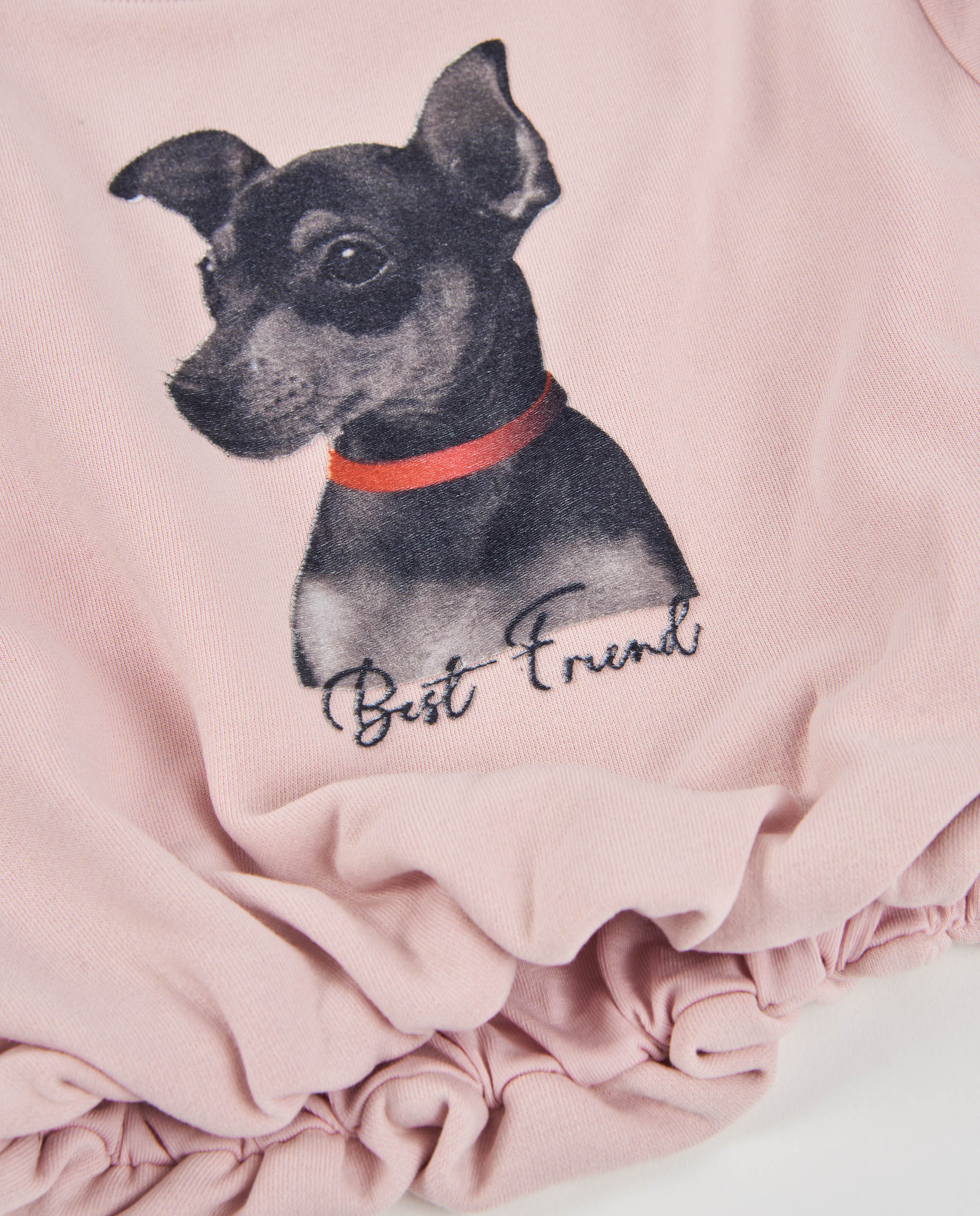 TucTuc Felpe Felpa Bambina Rosa Cagnolino Girocollo