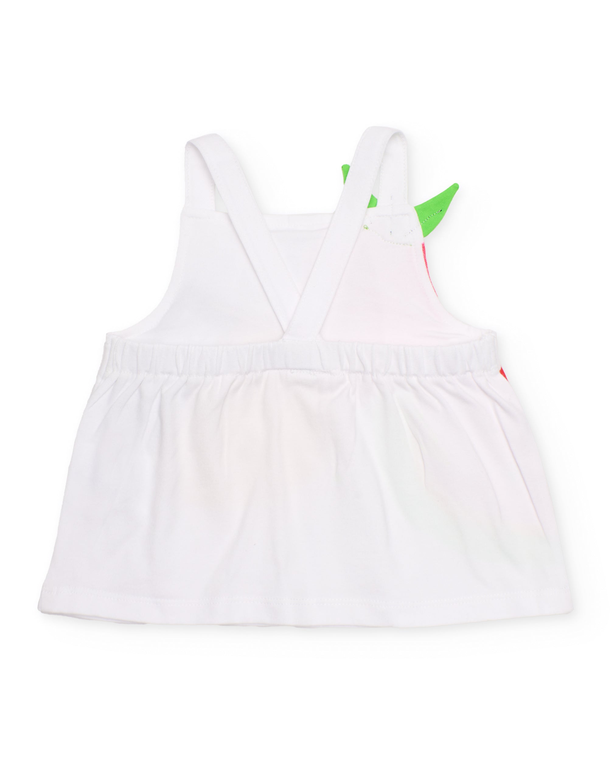 TucTuc Magliette bimba bianco frutta spalline foglie