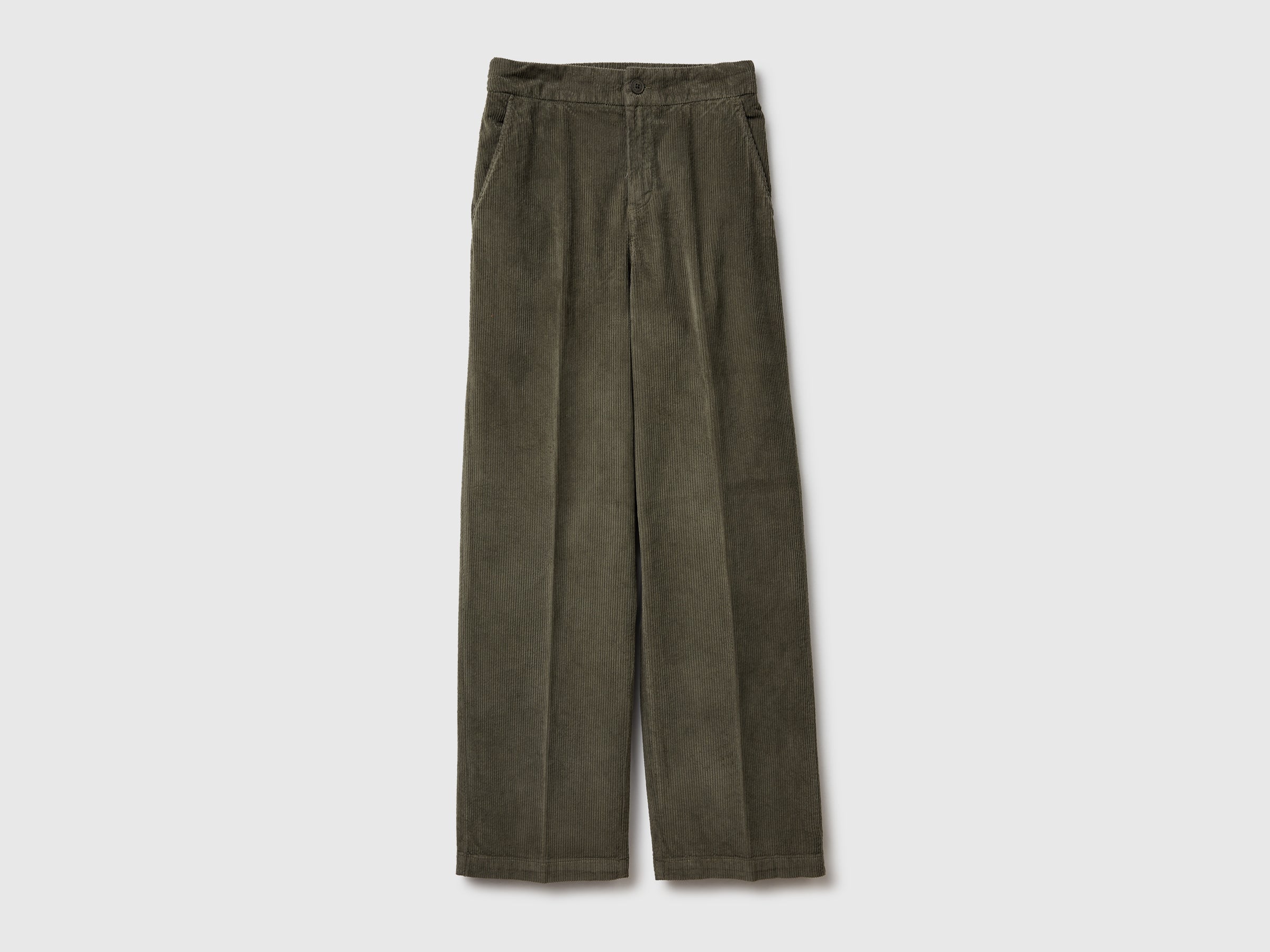 United Colors of Benetton Pantaloni Velluto Gamba Larga Donna