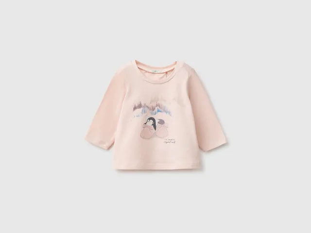 United Colors of Benetton t-shirt neonato glitter cotone taglia 68
