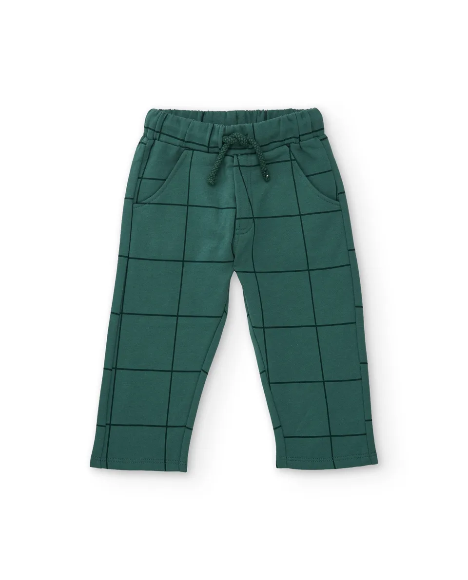 TucTuc Pantaloni pantalone tuta bimbo verde quadri
