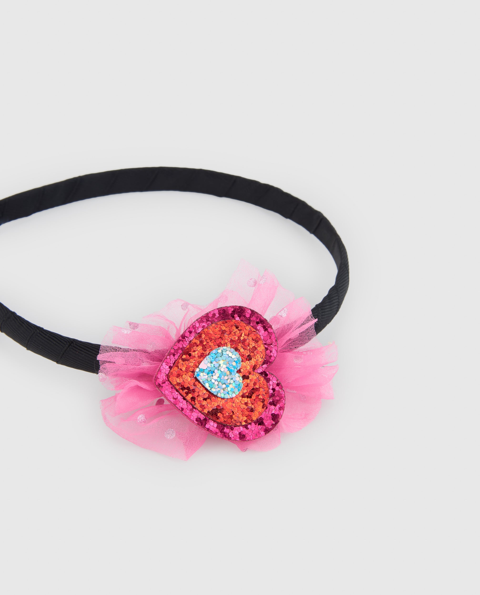 TucTuc Accessori Cuore Cerchietto Bambina Rosa Paillettes