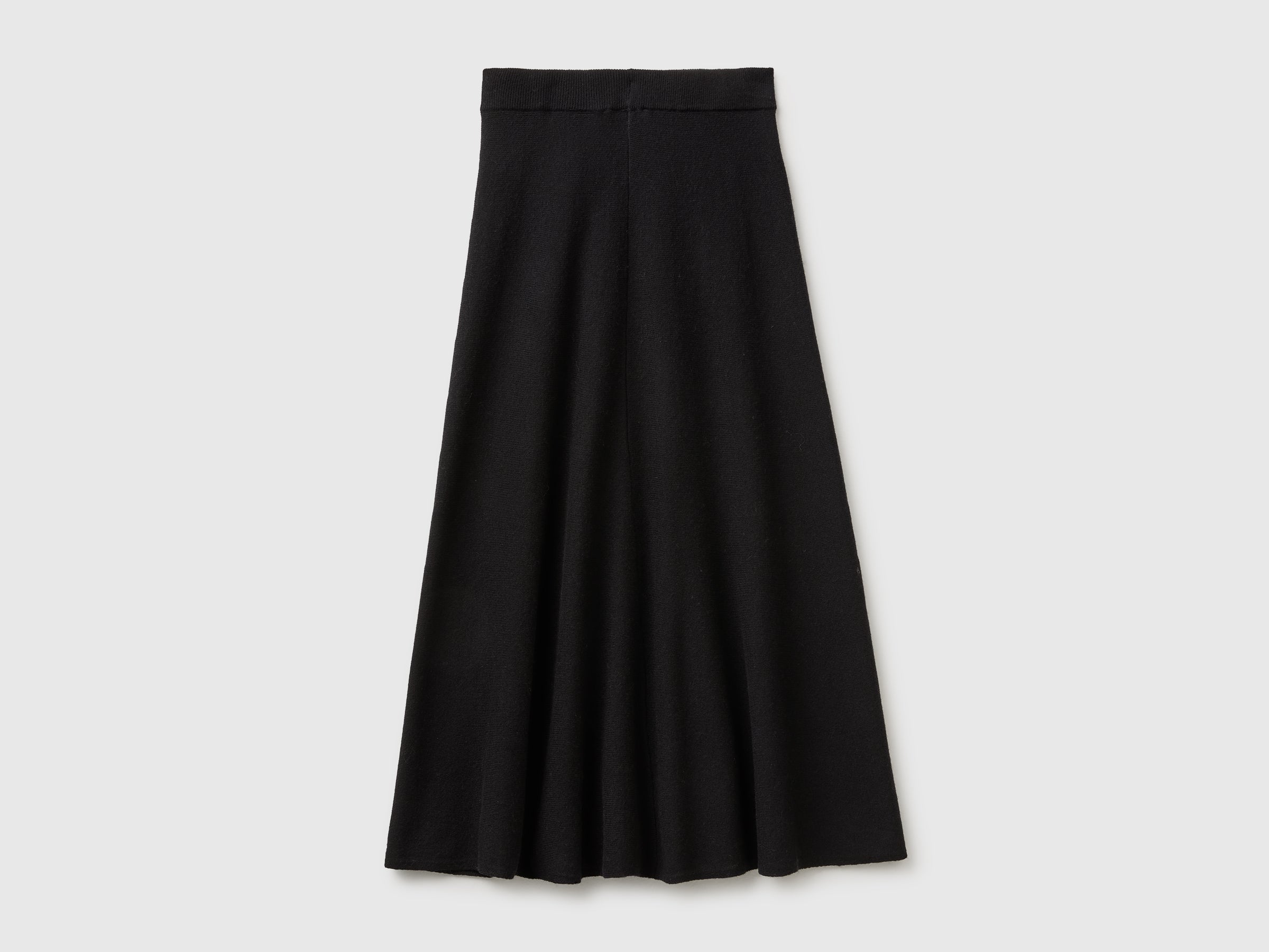 Benetton gonna midi maglia misto lana svasata M
