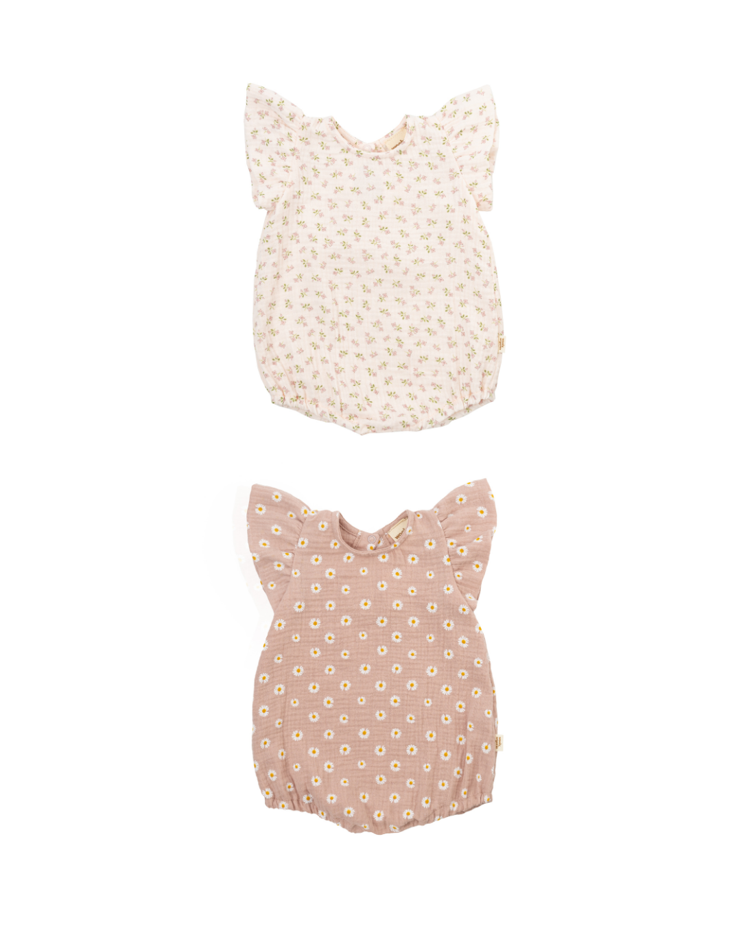 Woolly Organic Romper Wings pagliaccetto mussola margherite