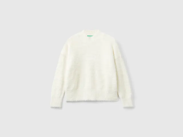 United Colors of Benetton maglione filato peloso collo a imbuto