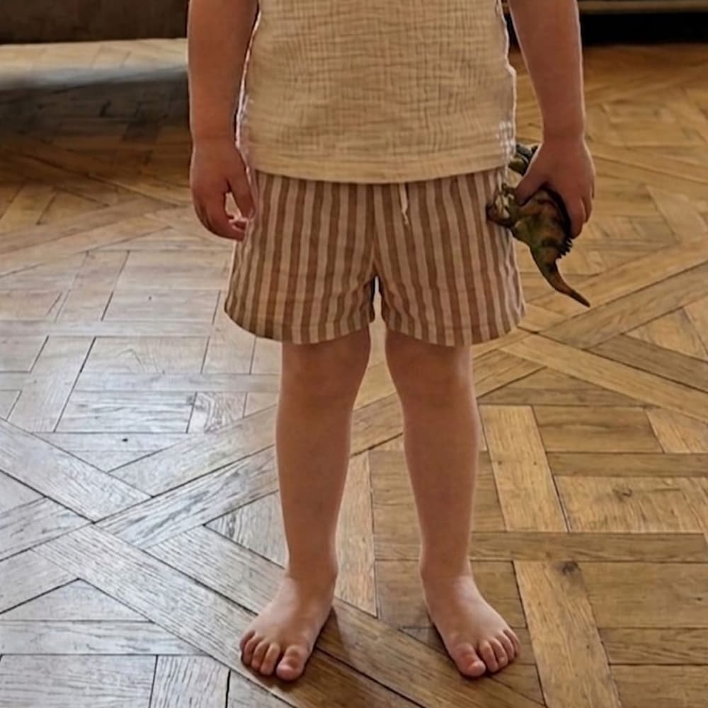 Petite Citrouille Naël shorts neonato cotone elastico tinta unita