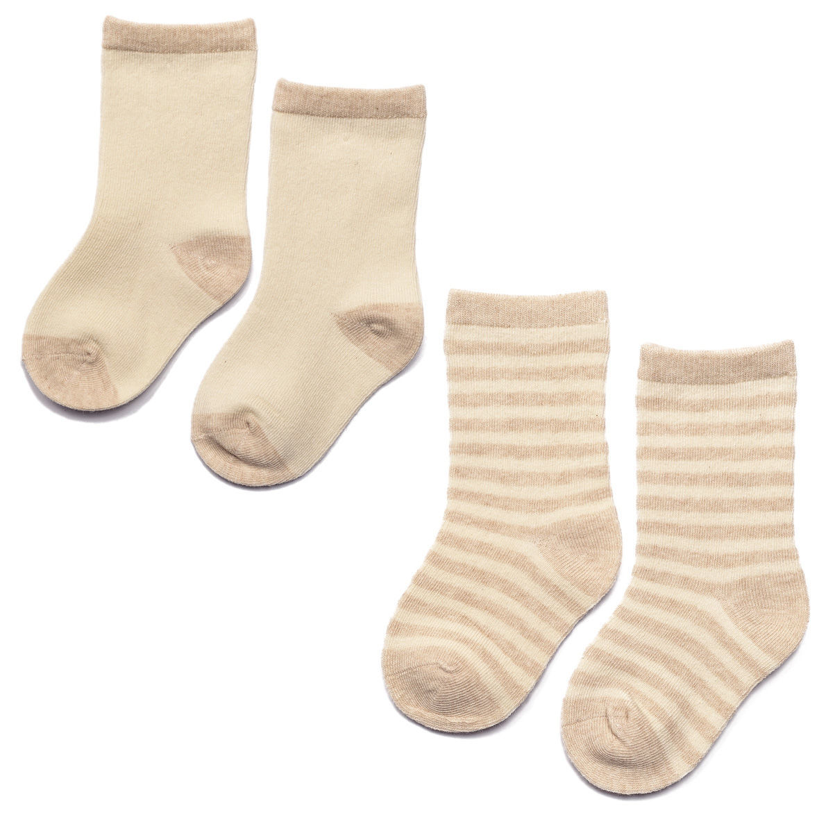 Pamboo Organic Baby Clothes calzini neonato 2 pack crema cotone bio