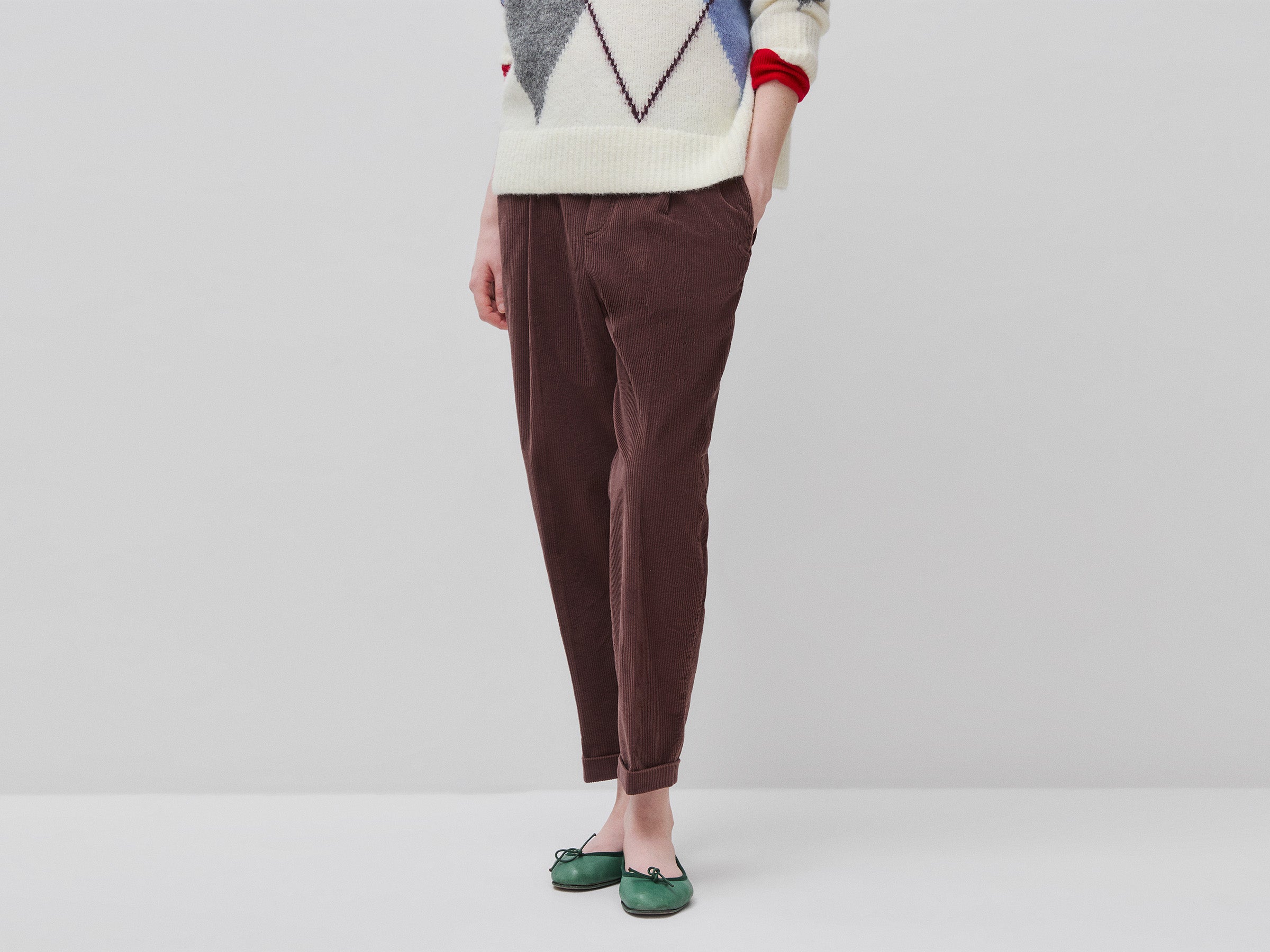 United Colors of Benetton Trousers pantaloni velluto chino taglia S