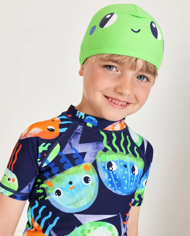 TucTuc Accessori cuffia nuoto bimbo verde con pinna