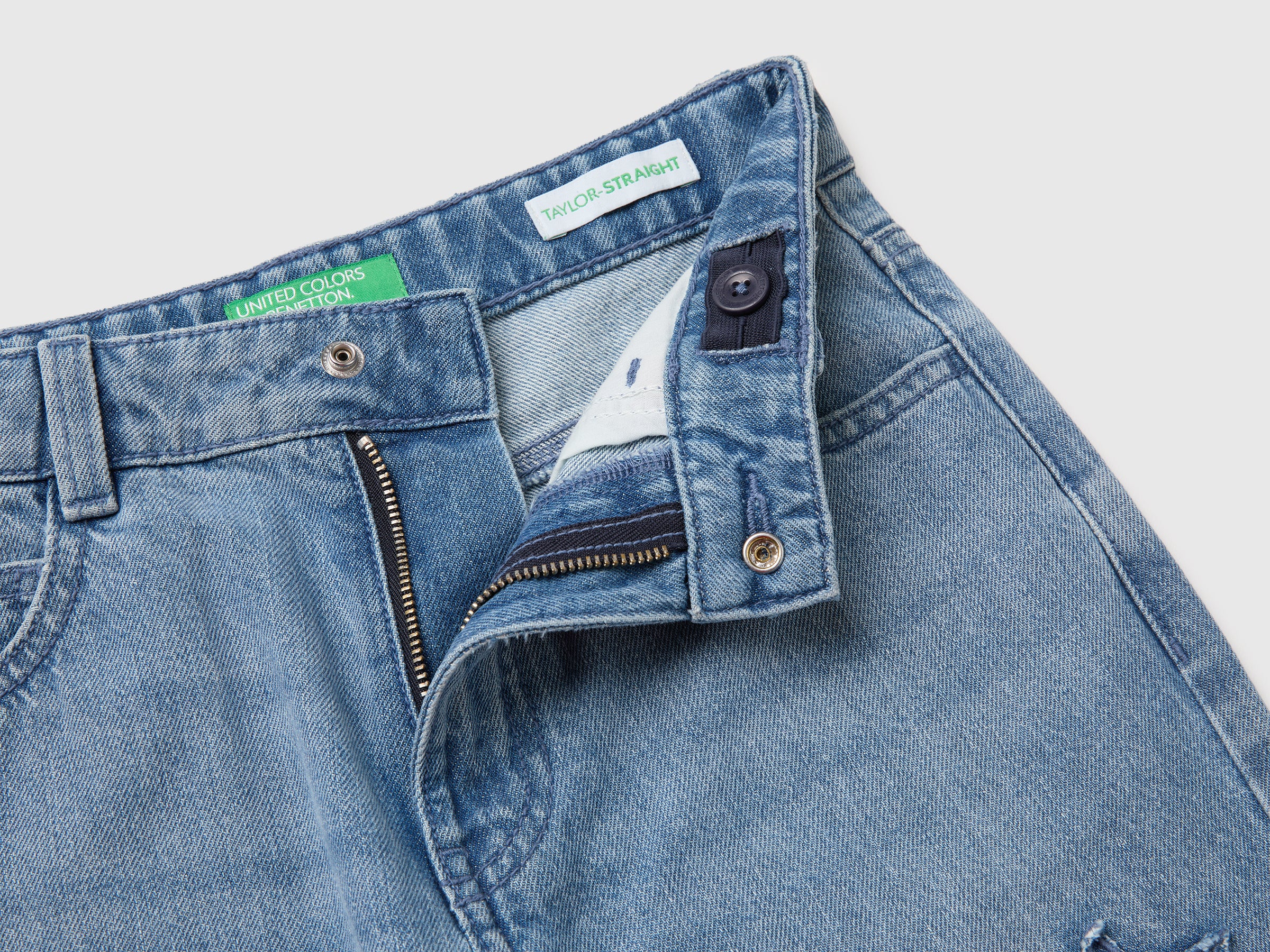 Benetton Jeans Dritti Stelle Cotone Denim