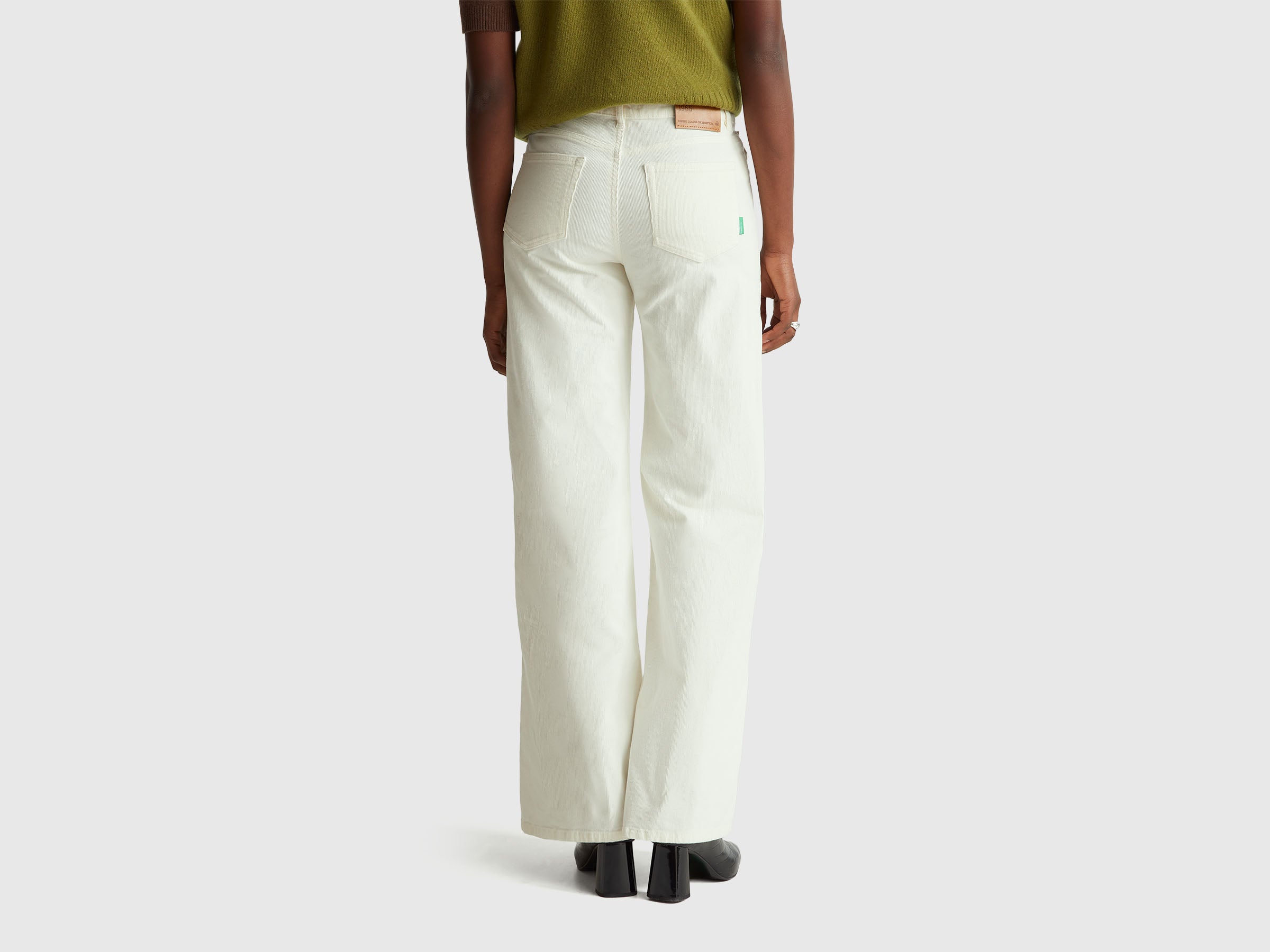 Benetton pantaloni velluto larghi cotone taglia 30
