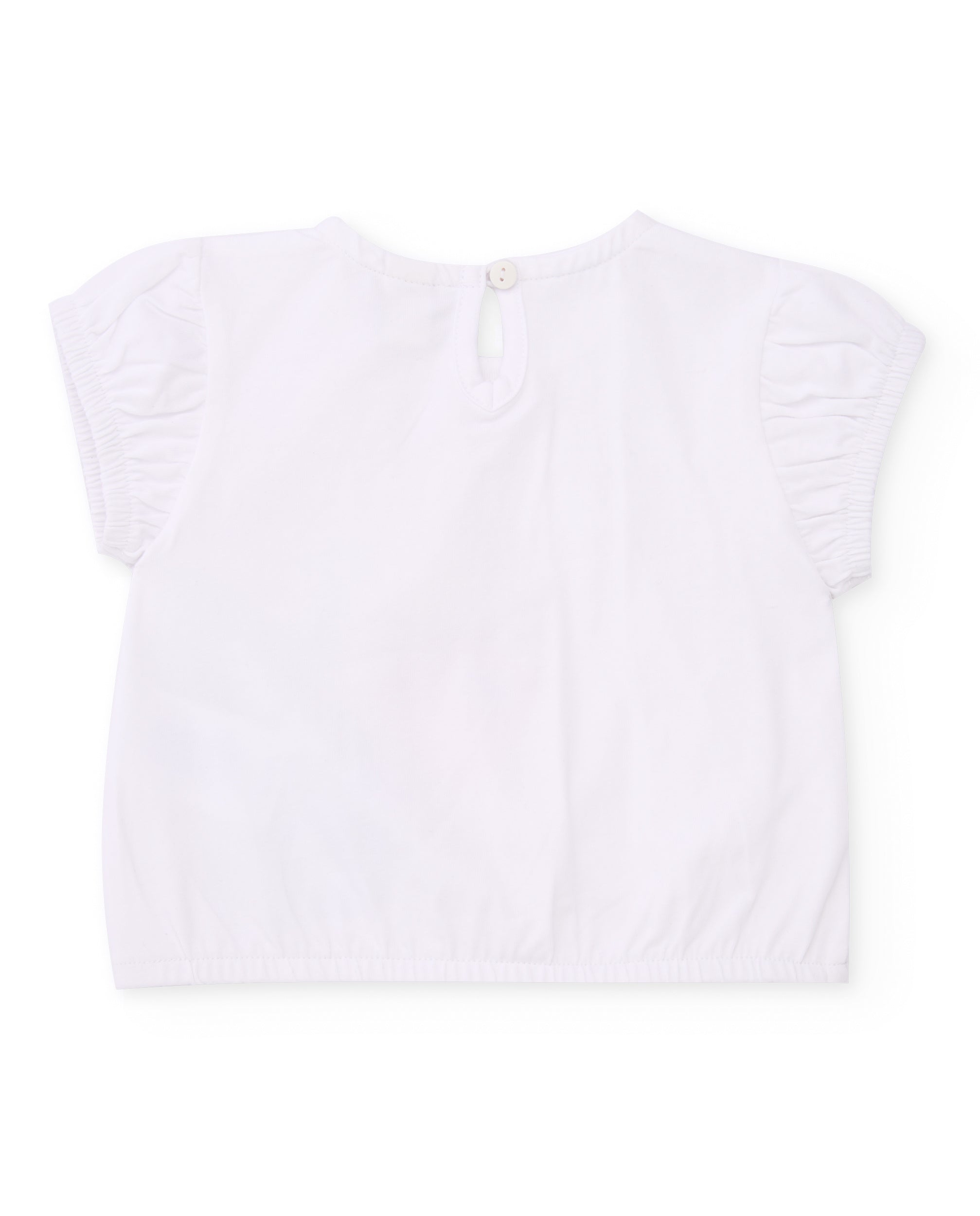 TucTuc Magliette T-shirt bambina bianca fiore rilievo