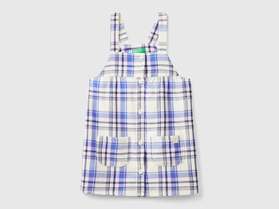 United Colors of Benetton abitino salopette tartan cotone