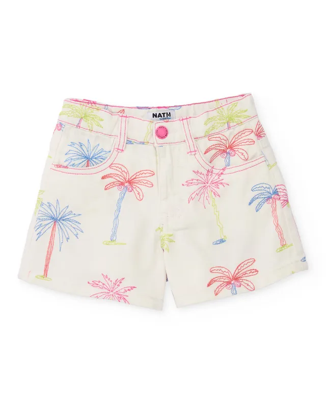 TucTuc Bermuda Shorts Bambina Bianchi Stampa Palme