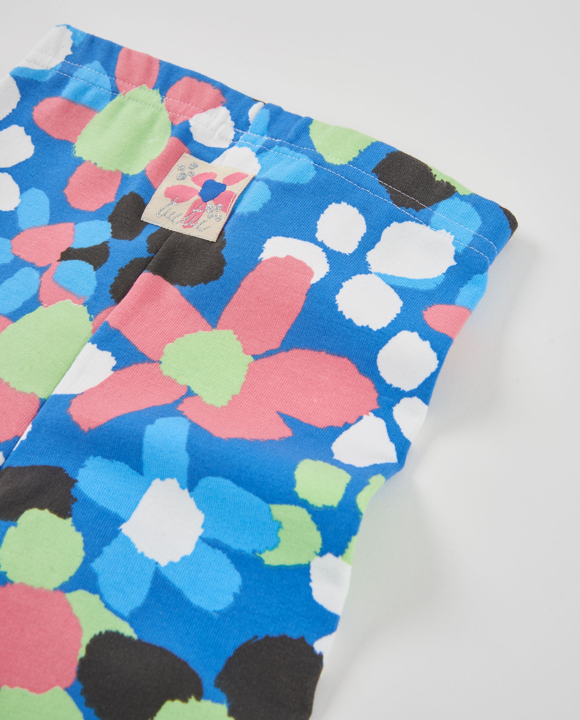 TucTuc Leggings Bambina Blu Floreale in Cotone