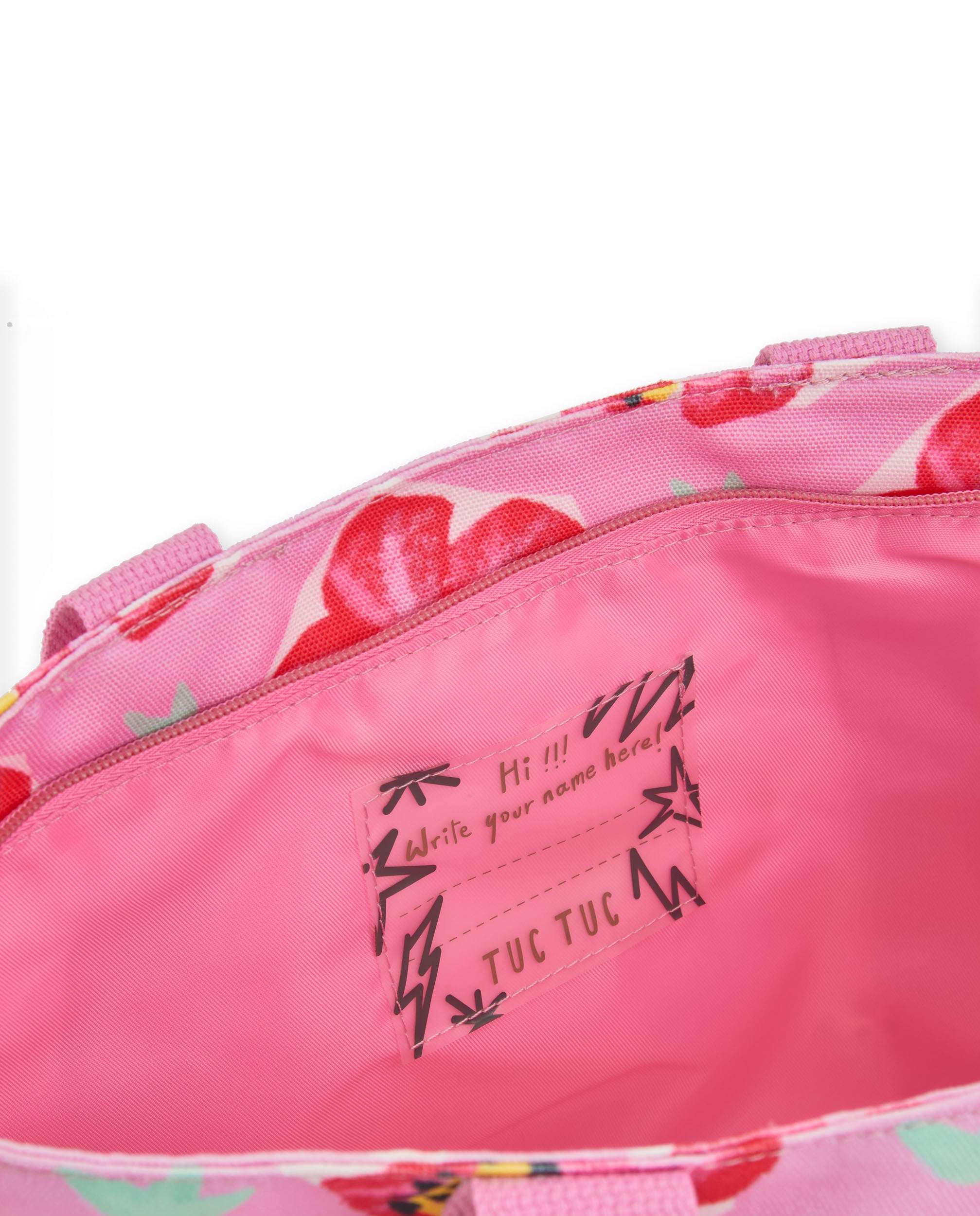 TucTuc Accessori Borsa Bambina Rosa Fiori Chiusura Zip
